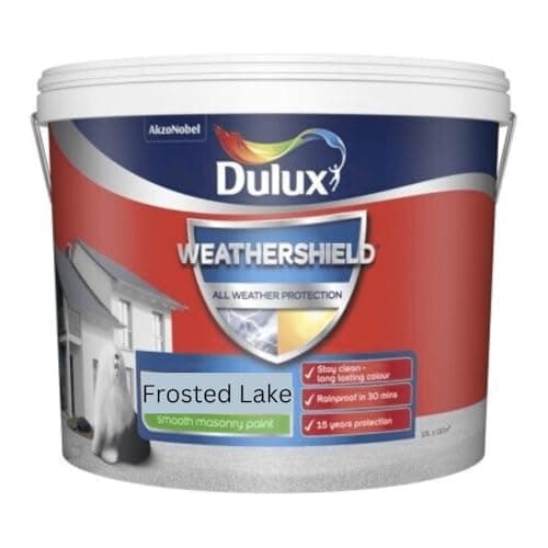 Image of Dulux Weathershield Frosted lake Smooth Matt Masonry paint - All Weather Protection - 10L
