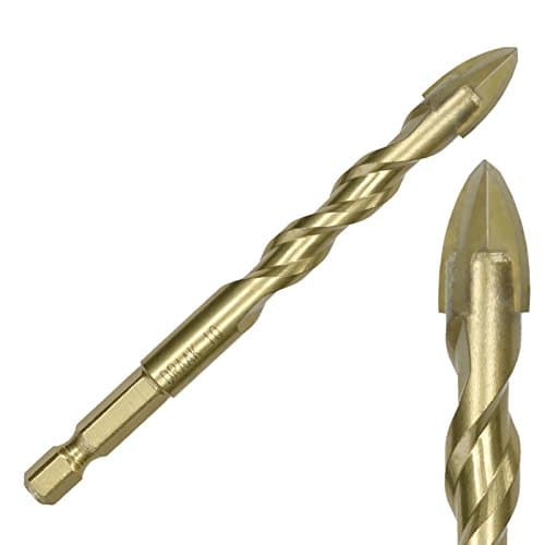 Image of Draak 5mm Tile 4 Point Carbide Twist Spiral 1/4 Hex Shank Bit Glass Hard Tiles Drill Ground Tip