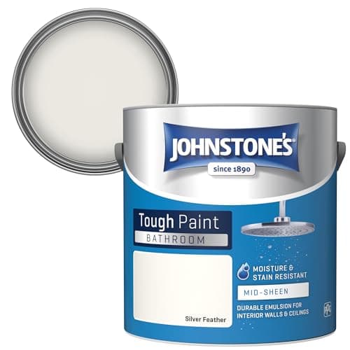 Image of Johnstone's - Bathroom Paint - Silver Feather - Mid Sheen Finish - Stain Blocker Paint - Use in Moist & Damp Areas - Low Odour - Dry in 1-2 Hours - 12m2 Coverage per Litre - 2.5L