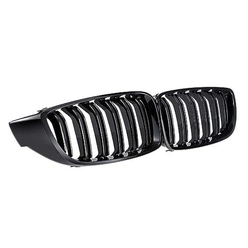 Image of Double Bridge Front Kidney Sport Grill Grilles, Glossy Black, for F32 F33 F82 M4 13-17, F36 F83 14-17