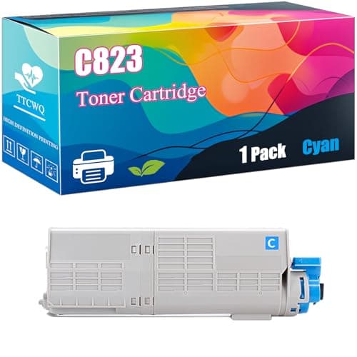 Image of C823 Toner Cartridge Compatible with Okidata OKI C823 C823dn C823n C833 C833dn C833n C843 C843dn Printers, High-Yield Ideal for High-Volume Printing (1 Pack Cyan)