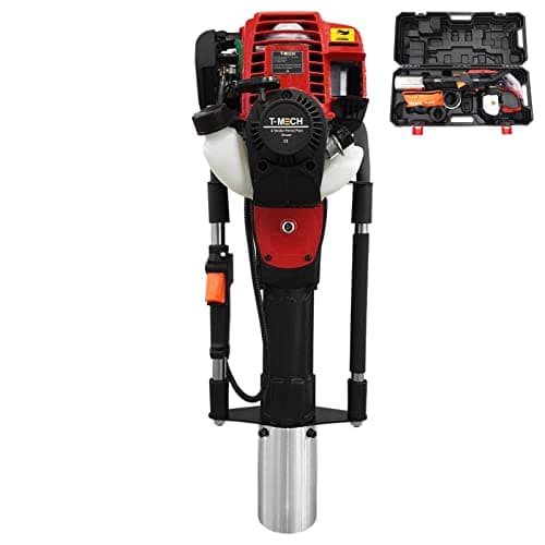 Image of Post Driver Petrol 4-Stroke Fence Knocker Pile Jack Hammer Ramming Construction Picket Fencing Garden Thumping Gasoline Ram | With Carry Case
