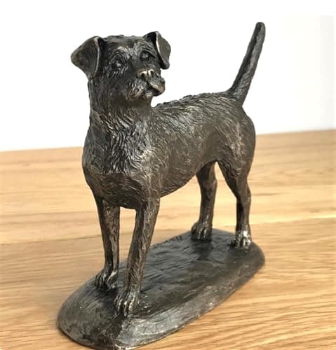 Image of Animal Crackers Border Terrier figurine by Harriet Glen in cold cast bronze, quality dog lover ornament gift or collectable