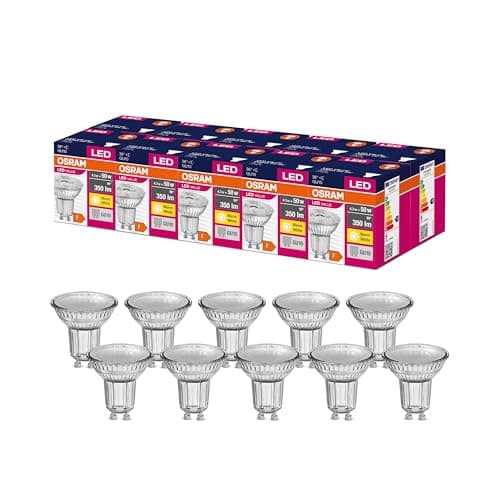 Image of OSRAM LED Star Value PAR16 Reflector lamp with 36 Degree Viewing Angle, GU10 Base, 4.3 watt, Warm White (3000K), Replaces Conventional 50 watt spot Lamps, Pack of 10