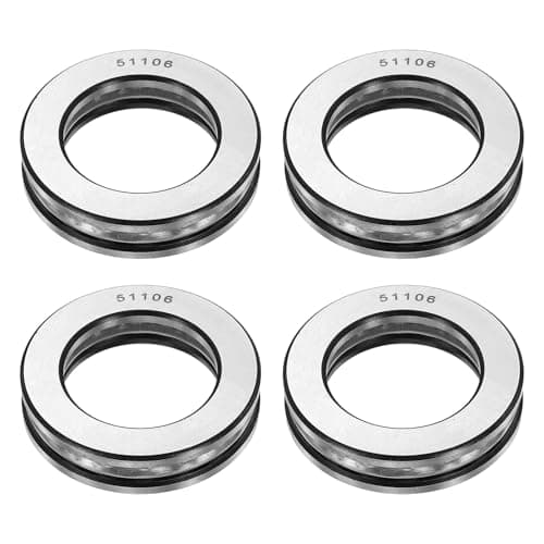 Image of sourcing map 4Pcs Thrust Ball Bearings, 30mm Bore 47mm OD 11mm Thick 51106 Single Row Roller, Chrome Steel Axial Ball Bearing, ABEC5