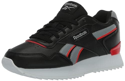 Image of Reebok Unisex-Adult Glide Ripple Clip Sneaker, Core Black/Pure Grey 4/Dynamic Red, 12.5 Women/11 Men