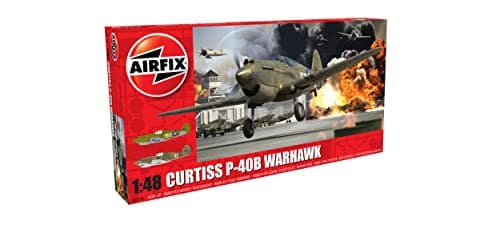 Image of Airfix - Model Set - A05130A Curtiss P-40B Warhawk Model Building Kit - Plastic Model Plane Kits for Adults & Children 8+, Set Includes Sprues & Decals - 1:35 Scale Model