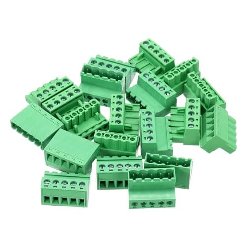 Image of sourcing map 10PCS 5-Pin PCB Mount Screw Terminal Block Connectors 5.08mm/0.2inch Pitch Circuit Board Connectors for Home Appliances, Industrial Project