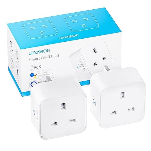 Image of UPXNBOR Smart Plug, Wi-Fi Outlet Compatible with Alexa, Google Home, Wireless Smart Socket with Energy Monitoring, Timer & APP Remote Control, 2.4GHz Wi-Fi Only - No Hub Required (2 Pack)