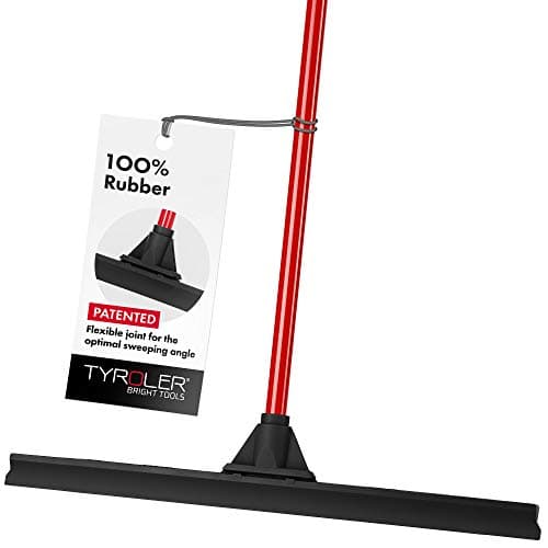 Image of Tyroler Large Wet Room Floor Squeegee Heavy Duty | 60 cm Head 100% Rubber | 4-Part 140 cm Long Handle Squeegee | Perfect Bathroom & Shower Squeegee | Ideal for Any Surface | Squeegee Mop for Floors