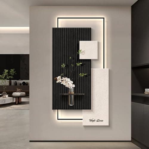 Image of 3D Wall Art Painting with LED Light, Decorative Canvas Wall Art for Entrance Foyer Living Room Bedroom Hotel Lobby, Modern Glowing Artwork