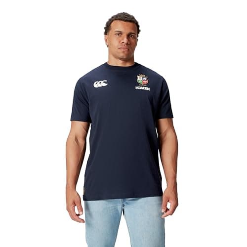 Image of British & Irish Lions Canterbury Men's Official Canterbury Cotton Rugby Jersey Tee | Short Sleeve T-Shirt, Dark Sapphire, S