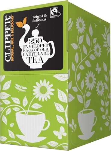 Image of Clipper Classic Everyday One Cup Teabags | 250 Individually Wrapped Black Tea Bags | Natural, Unbleached, Plant-Based Biodegradable & Non GM Teabags | Eco Conscious, All Natural & Fair Trade Tea