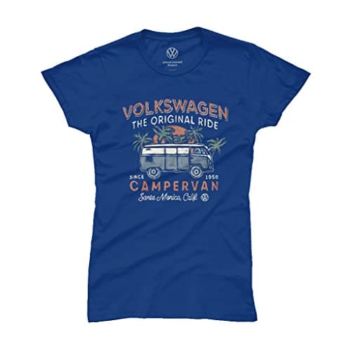 Image of Volkswagen The Original Ride Campervan Women's T-Shirt Royal Blue
