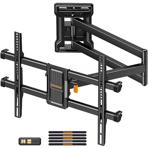 Image of Perlegear Long Reach 700 mm TV Wall Bracket with ±90° Swivel, Corner TV Bracket for 32-65″ TVs up to 60 KG, Dual Tilt Adjustment, Max VESA 400x400mm, Cable Management PGMF24B