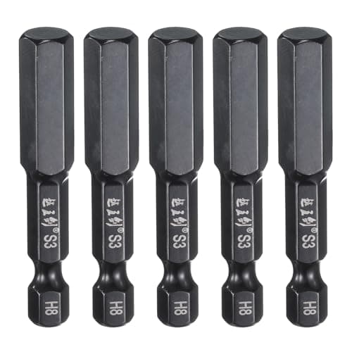 Image of sourcing map 5pcs Hex Head Wrench Drill Bit 8mm(H8) Metric 1/4" Hex Shank 2"(50mm) Length S3 Steel Magnetic Impact Drivers Screwdriver Bit Industrial Grade Hexagon Electric Drill Bits