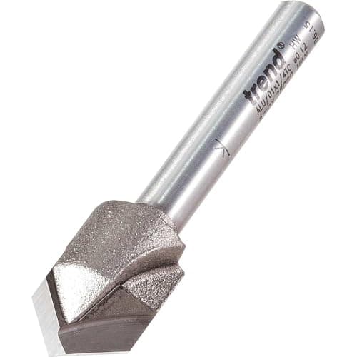 Image of Trend Professional Alucobond 45-Degree V Groove Cutter, 1/4 Inch Shank, 13mm Cut Diameter & 10mm Cut Length, ALU/01X1/4TC