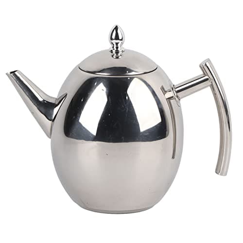 Image of 1.5L stainless steel teapot, teapot with sieve insert, double-walled teapot Dishwasher safe, handmade tea pot