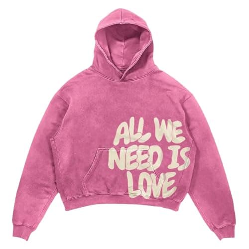 Image of Silver Basic All We Need Is Money Hoodie for Men/Women Funny All We Need Is Love Prints Sweatshirt Y2K Hoodie