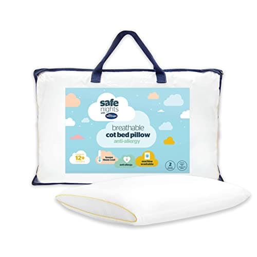 Image of Silentnight Safe Nights Cot Bed Anti Allergy Pillow - Quality Luxury Soft Comfy Crib Cotbed Nursery Pillows For Baby Babies Kids Toddler Children - Hypoallergenic Machine Washable Pillow (Luxury)