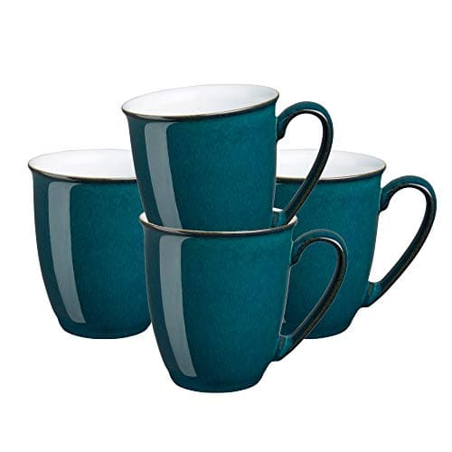 Image of Denby Greenwich Set of 4 Beakers Coffee Mug Set, One Size, Emerald Green