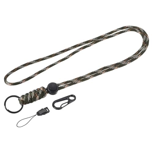 Image of TOP-VIGOR 1Pcs Badge Lanyard, 20 Inch Necklace Keychain Badge Cord Metal Clasp Hook Ring Strap for Keys Whistle ID Card Badge Holder, Camo Green