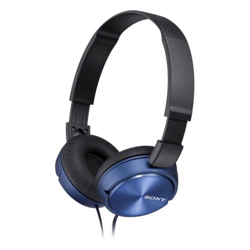 Image of Sony MDR-ZX310 On-Ear Overhead Wired Headphones, Swivel Fold, 3.5mm Headphone Jack - Metallic Blue