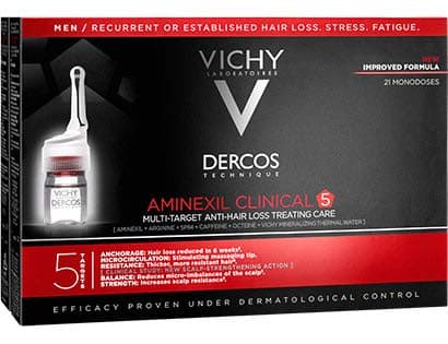 Image of Vichy Dercos Aminexil Clinical 5 Anti-hair Loss Treatment Ampoules for Men 21x6ml