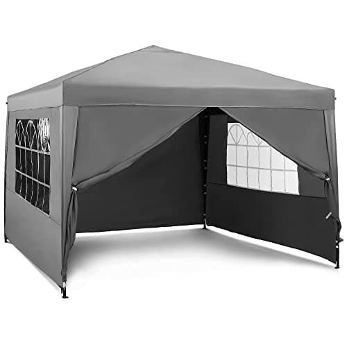 Image of VonHaus Pop Up Gazebo 3 x 3m – Outdoor Garden Marquee Shelter Canopy with Removable Sides, Storage Bag, Leg Weight Bags, Pegs & Cords – Waterproof, Heavy Duty Steel Frame, Easy No Tool Assembly