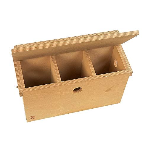 Image of CJ Wildlife Sparrow Nest Box – Bird Box for Garden – Wooden Terrace with 3 Chambers for Colony Nesting – House Sparrow Birdhouse – FSC® 100% Wood Brown