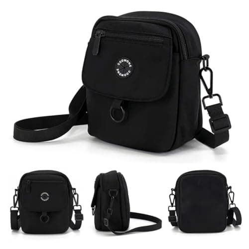 Image of COOWONE Waterproof Dog Walking Bag Crossbody Bags Dog Treat Pouch for Pet Training, Puppy Treat Tote, Treat Bag, Dog Mom Purse (Black 1.0)