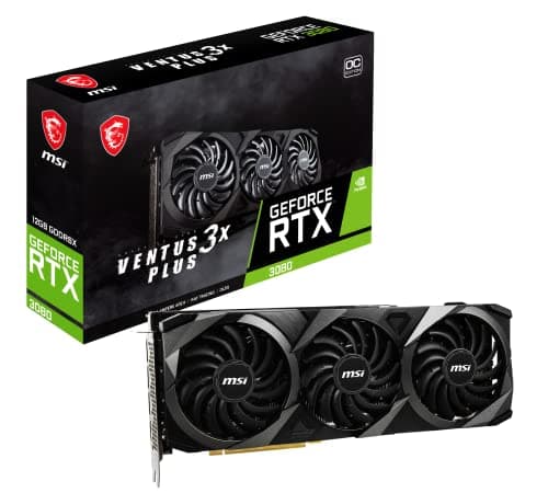 Image of msi Gaming GeForce RTX 3080 LHR 12GB GDRR6X 384-Bit HDMI/DP Nvlink Torx Fan 3 Ampere Architecture OC Graphics Card (RTX 3080 Ventus 3X Plus 12G OC LHR)