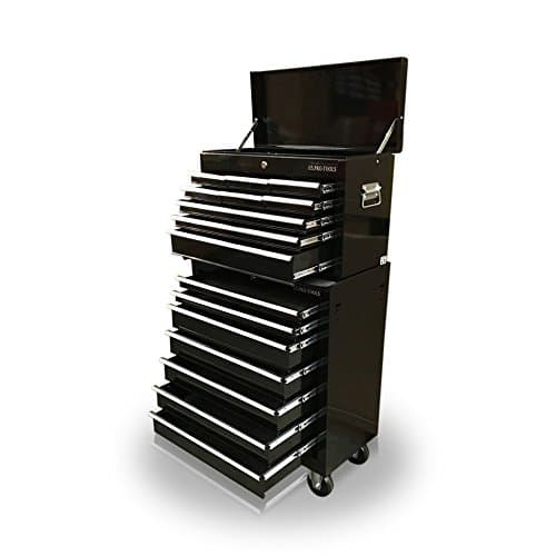 Image of us pro tools AFFORDABLE STEEL CHEST TOOL BOX ROLLER CABINET 16 DRAWERS (Black)