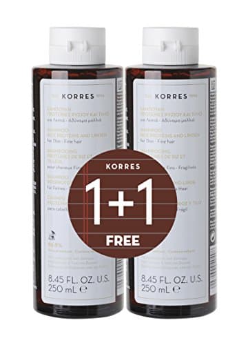 Image of 2 Korres Herbs Rice Proteins and Linden Shampoo 2 x 250ml (thin & fine hair)