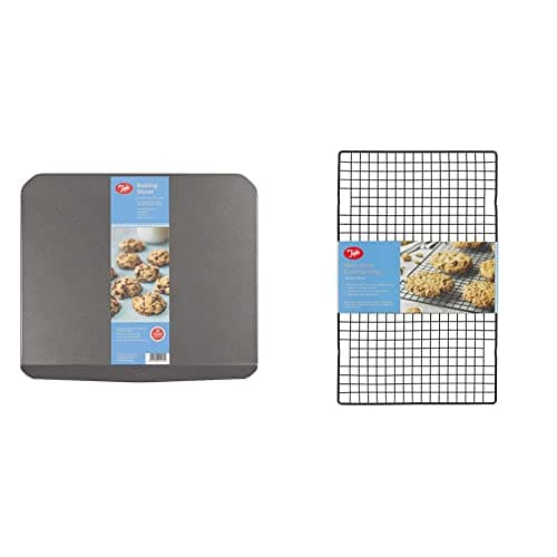 Image of Tala Baking Sheet - Non-Stick Baking Tray - Even Heat Distribution Oven Tray for Cookies & 10A21605 Cake Large Loaf Cooling Rack, Unknown, 40 x 25cm, Black
