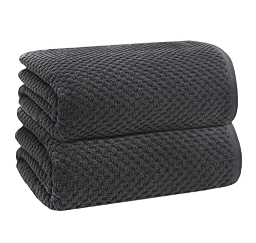 Image of COTTON CRAFT Waffle Bath Sheets - Set of 2 Luxury Euro Spa Waffle Weave Bath Sheet Towels - 100% Ringspun Cotton Bath Sheet - Absorbent Quick Dry Bath Towel Sheet - Oversized 35 inch x 70 inch - Grey