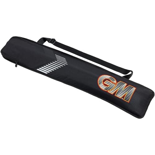 Image of Gunn & Moore GM | Rival Cricket Full Length Bat Cover Bag | Securely Protect Bat in Transit | Carry Handle | Holds 1 Full Size Bat | Tough 600 Denier Polyester | Black Red & Yellow