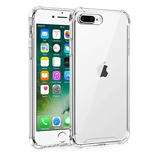 Image of Whioltl Case for iPhone 7 Plus and 8 Plus, 5.5-Inch, Shockproof Transparent Bumper Cover, Anti-Scratch Clear Phone Cover (Clear)