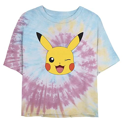 Image of Fifth Sun Women's Pikachu Big Face T-Shirt, Blue/Pink/Ligth Yellow, X-Large