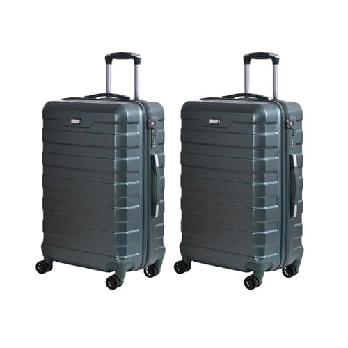 Image of RMW 2-Piece Cabin Luggage Set 20” Hard Shell Suitcases, Lightweight PC Travel Trolley Cases with TSA Lock, 4 Spinner Wheels, Durable Scratch-Resistant Carry-On Set (Dark Green, Cabin 20" X 2)