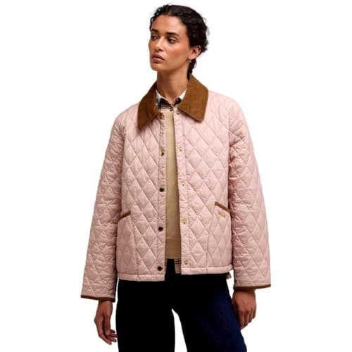 Image of Barbour Women's Icons Cropped Liddesdale Quilted Jacket, Gardenia/Dress/Beige, Gardenia/Dress/Beige, 18