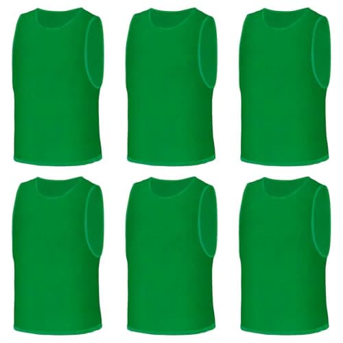Image of AUYAO 6Pcs Adult Kid Team Training Vest Breathable Mesh Scrimmage Sleeveless Training Pinnies Training Bibs Quick-Dry Sport Bibs Sports Practice Vests for Soccer Basketball Practice(Grass Green)