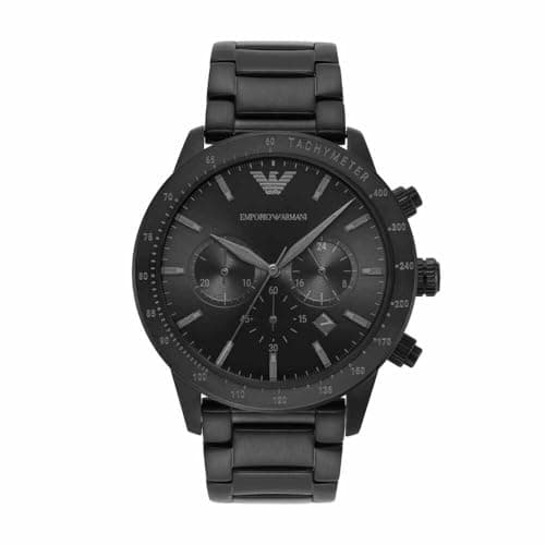 Image of Emporio Armani Watch for Men, Quartz Chronograph Movement, 43 mm Black Stainless Steel Case with a Stainless Steel Strap, AR11242