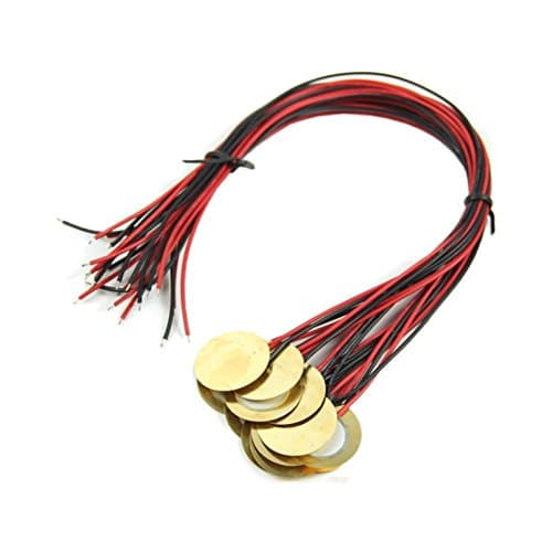 Image of JMAF 12Pcs 27mm Piezo Discs Leads Mic Drum Trigger Acoustic Pickup CBG Guitar