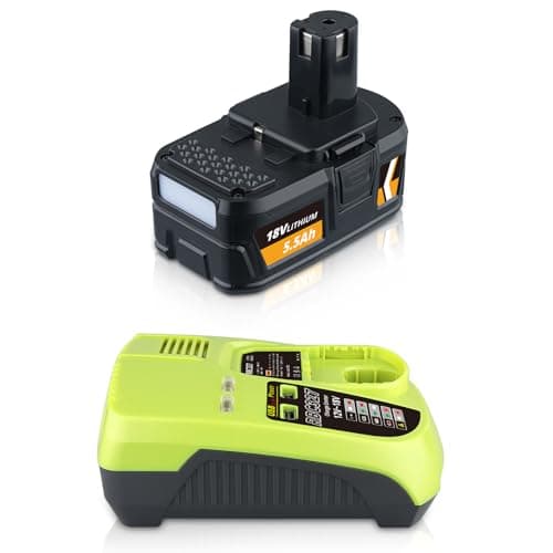 Image of 18V 5.0Ah P108 Li-Ion Batteries & Charger Replacement for Ryobi 18V Battery and Charger Combo,Compatible with Ryobi RB18L50 RB18L25 RB18L15 P102 P103 P104 P105 P106 P107(1 battery + 1 charger)