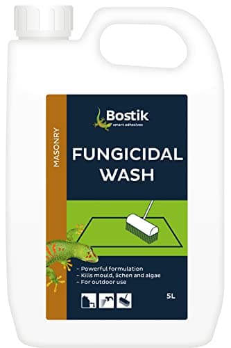 Image of Bostik Fungicidal Wash, Mould, Lichen and Algae Cleaner and Remover for Brick, Render, Patios and Driveways, Size: 5L