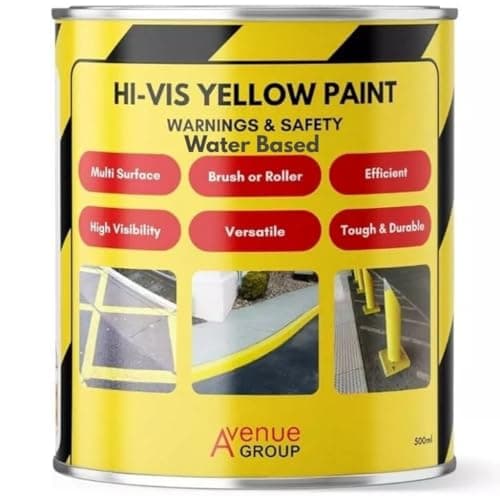 Image of Avenue Water Based Hi-Vis Yellow Warning Paint High Visibility Satin (500ml)