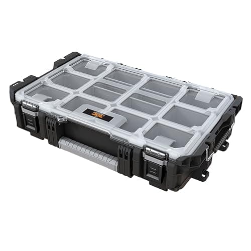 Image of Keter ROC Pro Gear Heay Duty Organiser, 25 Year Warranty, Removable Bins, Stackable, Lightweight, Durable, IP54 Water Resistant, Black