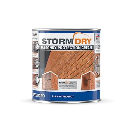 Image of Stormdry Masonry Waterproofing Cream (1 Litre) 25 Year BBA Approved Exterior Brick Sealer. Breathable, Colourless Brick, Concrete, Stone, Mortar, Sandstone & Granite Waterproofer