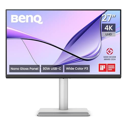 Image of BenQ MA270UP 27” 4K 3840x2160 Nano Gloss Monitor for MacBook, Dual USB-C 90W/15W, Mac Colour Match, USB Hub, Brightness & Volume Control on Mac, Height & Tilt Adjustable Stand, P3 Colour Gamut